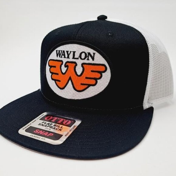 Other - Outlaw Country 70s Retro Waylon Jennings Flat Bill Trucker Mesh Snapback Cap Hat